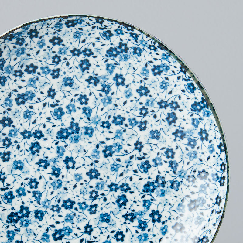 Premium 19cm Blue Daisy Glaze Organic Ceramic Side Plate Dishwasher Microwave Safe