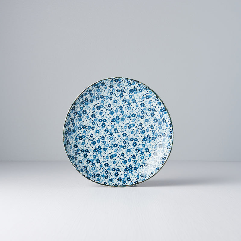 Premium 19cm Blue Daisy Glaze Organic Ceramic Side Plate Dishwasher Microwave Safe