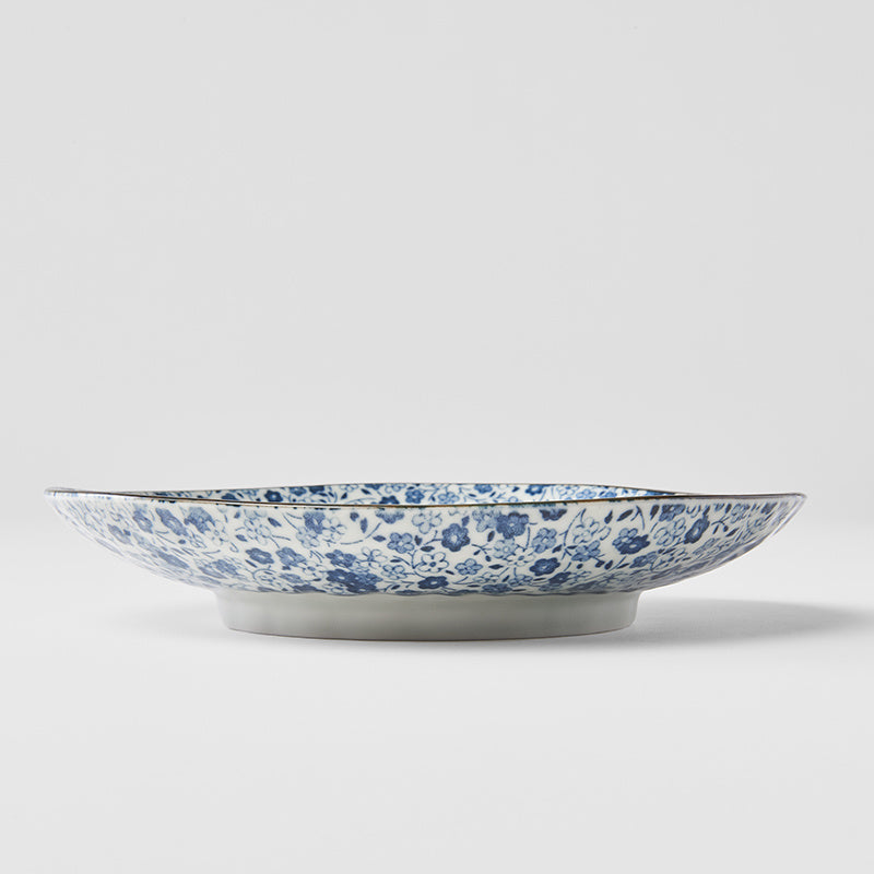 Premium 19cm Blue Daisy Glaze Organic Ceramic Side Plate Dishwasher Microwave Safe