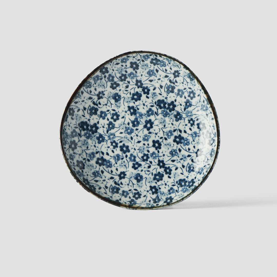 Premium 12cm Blue Daisy Glaze Organic Ceramic Saucer Dishwasher Microwave Safe