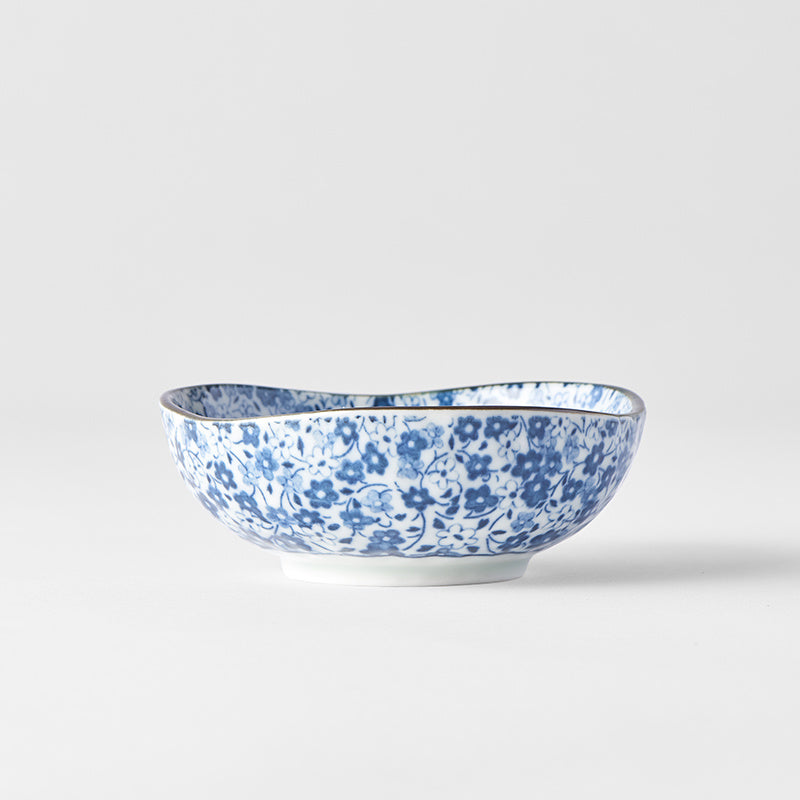Premium 11cm Blue Daisy Glaze Organic Ceramic Sauce Dish 100ml