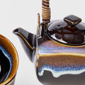 Tea Set 5pcs Tenmokku Bright Blue Glaze - SuperSaverAU - view 4