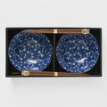 Premium Bowl Set with Chopsticks – Indigo Dragonfly 400ml, 2 Piece