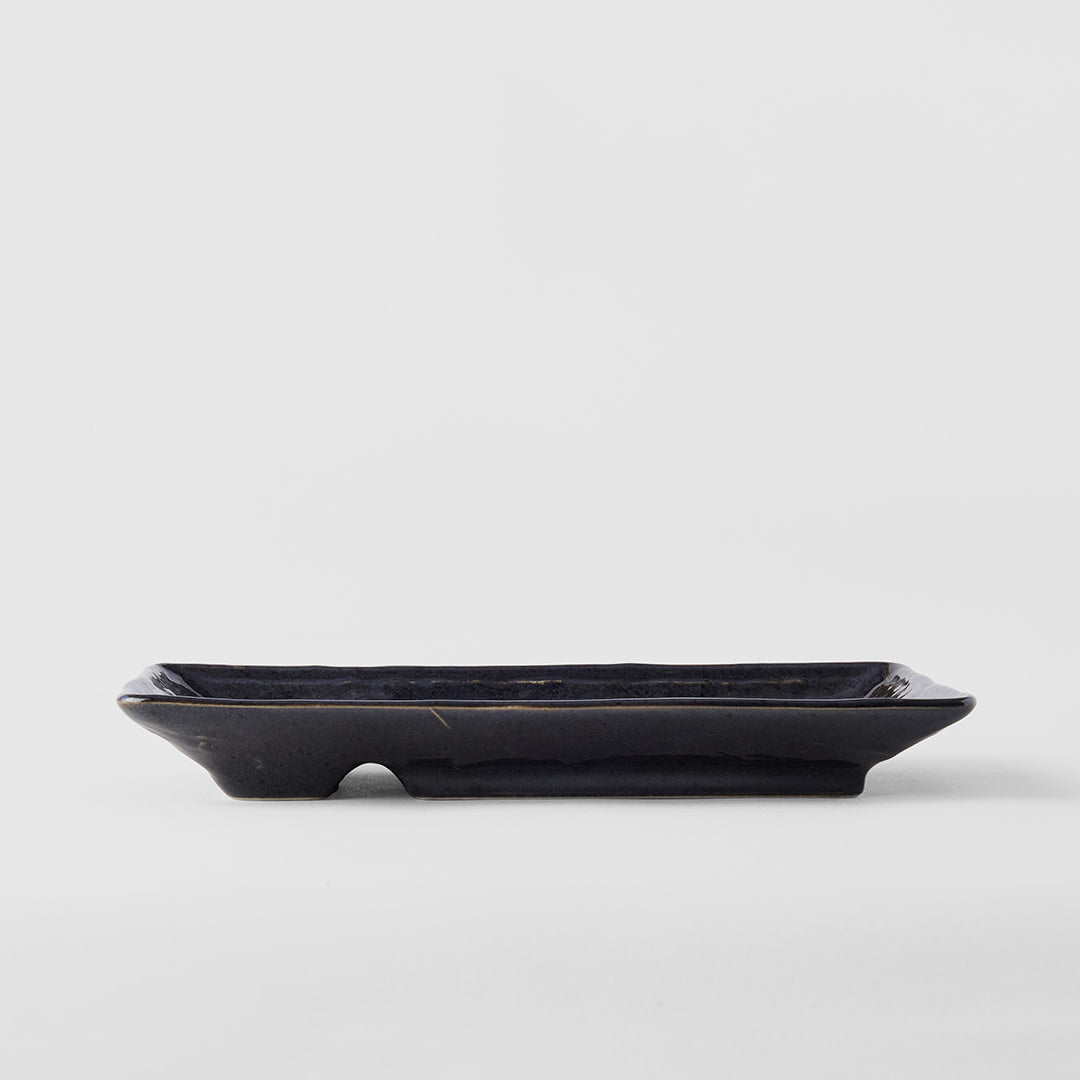 Premium Dumpling Plate – Black Glaze 21cm