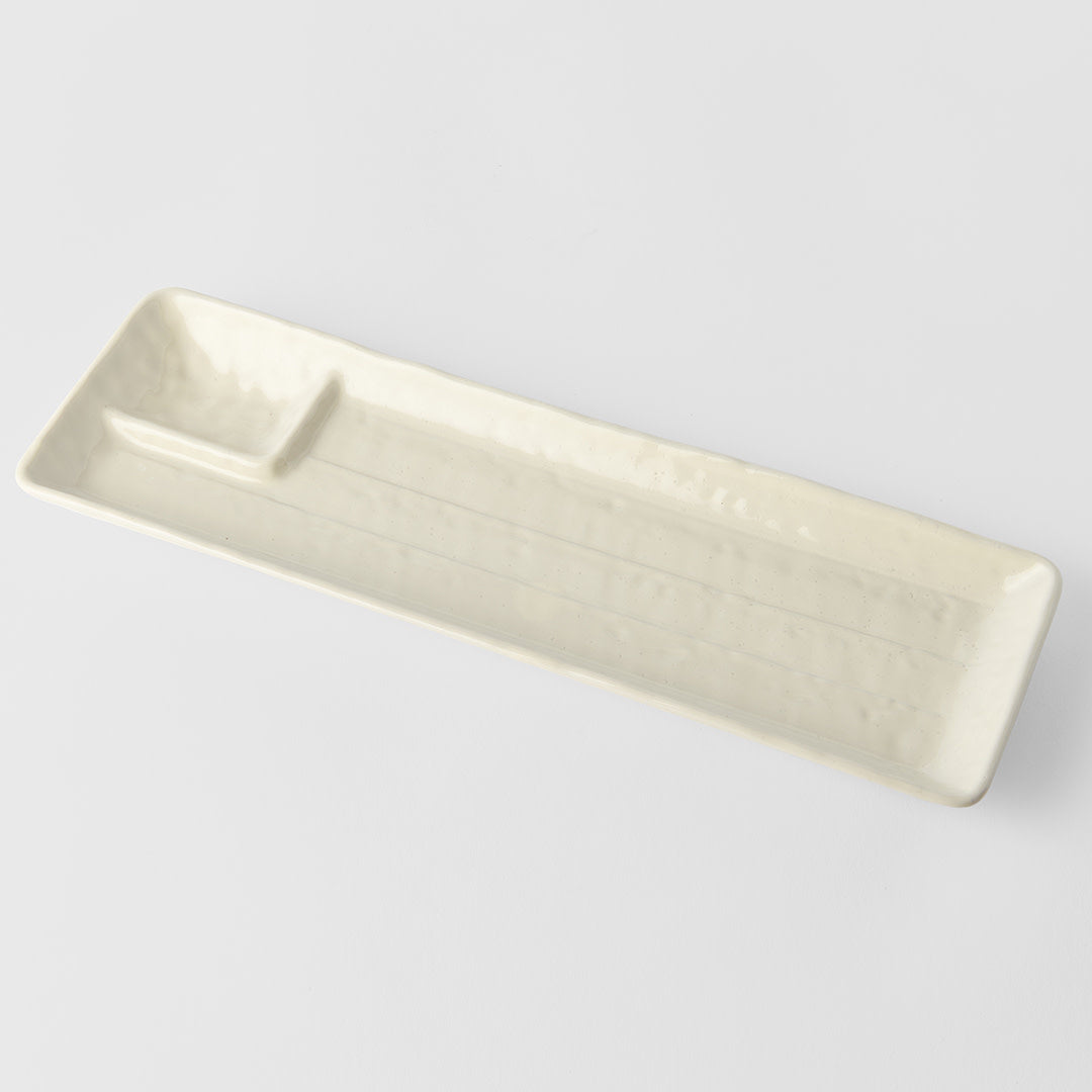 Premium Dumpling Plate – White Ivory Glaze 33cm