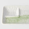 Premium Dumpling Plate – Green Brushstroke Glaze 33cm