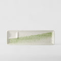 Premium Dumpling Plate – Green Brushstroke Glaze 33cm