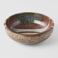 Premium Thick Edge Bowl – Brown Striped Earth Glaze 24cm, 1800ml