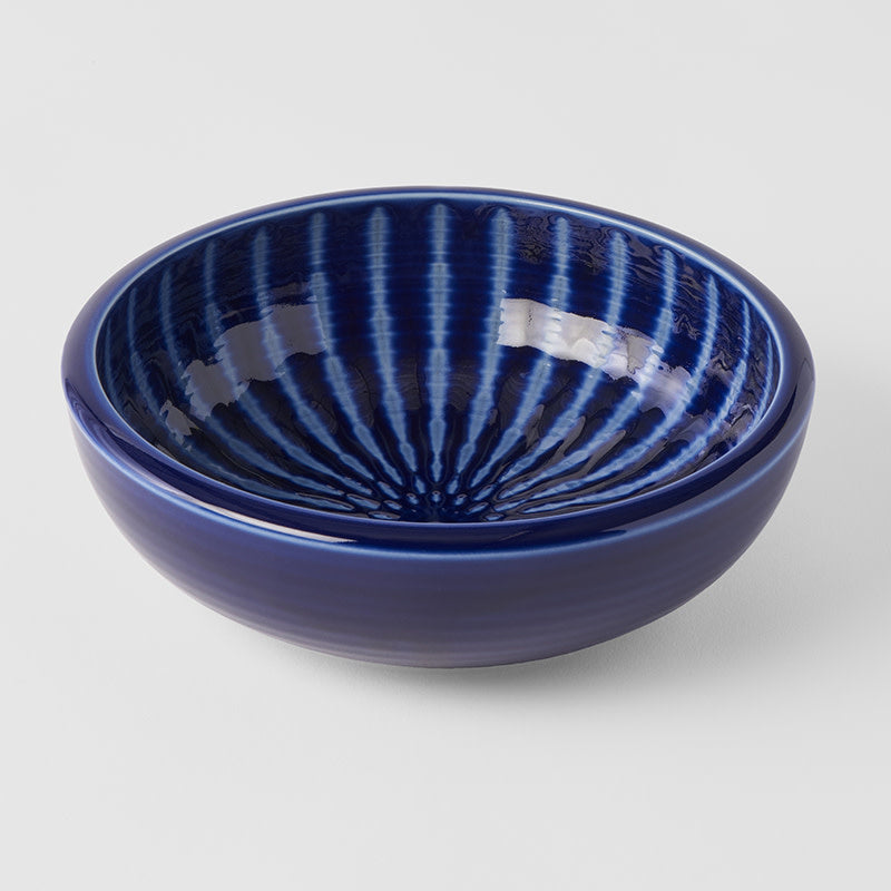 Premium Thick Edge Bowl – Dark Blue Indigo Drip Glaze 24cm, 1800ml