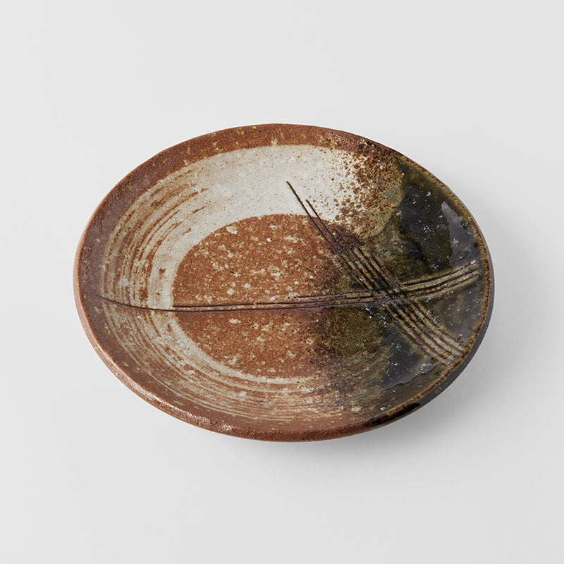 Premium Dinner Plate – Brown Brick Zen Brush Glaze 24.3cm