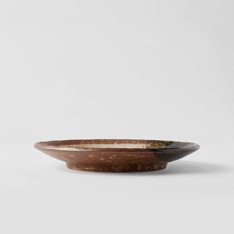 Premium Dinner Plate – Brown Brick Zen Brush Glaze 24.3cm