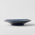 Premium Square Plate – Dark Blue Indigo Drip Glaze 18cm