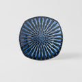 Premium Square Plate – Dark Blue Indigo Drip Glaze 18cm