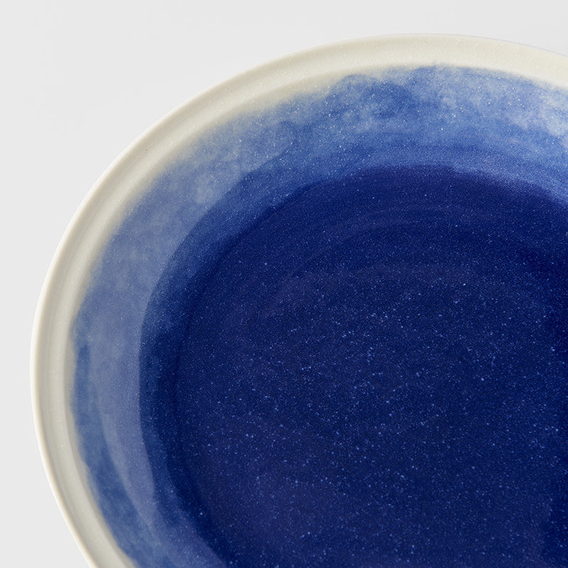 Premium 24.5cm Ocean Blue Glaze Ceramic Pasta Bowl 400ml Dishwasher Microwave Safe