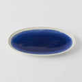 Premium Oval Plate with Ocean Blue Glaze - 22cm