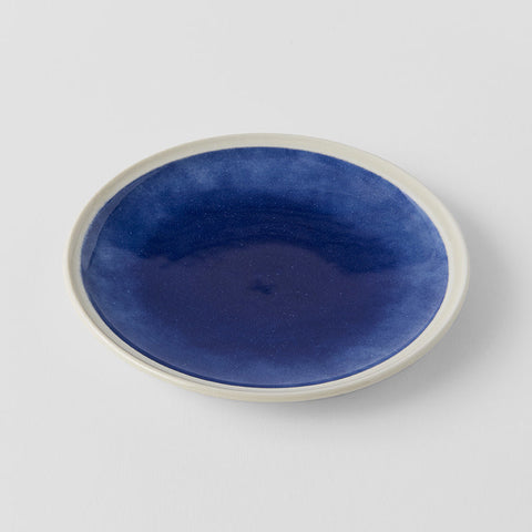 Premium Small Plate with Ocean Blue Glaze - 14.3cm