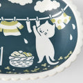 Premium Oval Bowl – Blue Cat Clothes Design 22.8cm