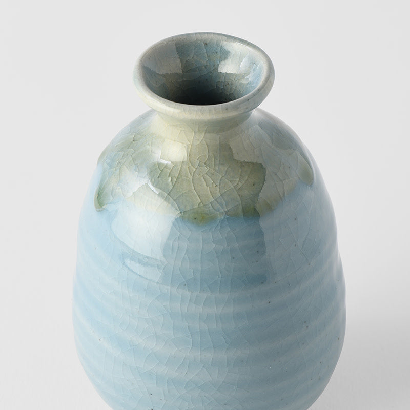 280ml Crazed Blue Glaze Sake Jug Japanese Ceramic Pourer Dishwasher Microwave Safe