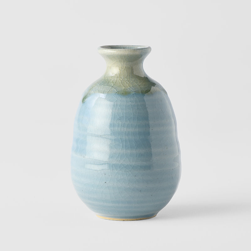 280ml Crazed Blue Glaze Sake Jug Japanese Ceramic Pourer Dishwasher Microwave Safe