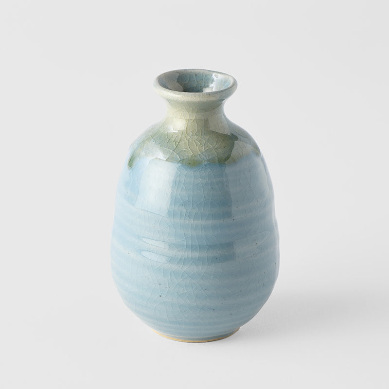280ml Crazed Blue Glaze Sake Jug Japanese Ceramic Pourer Dishwasher Microwave Safe