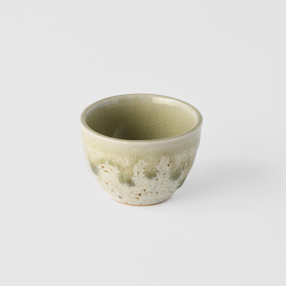 Premium 30ml Light Green Drip Glaze Ceramic Sake Cup Dishwasher Safe