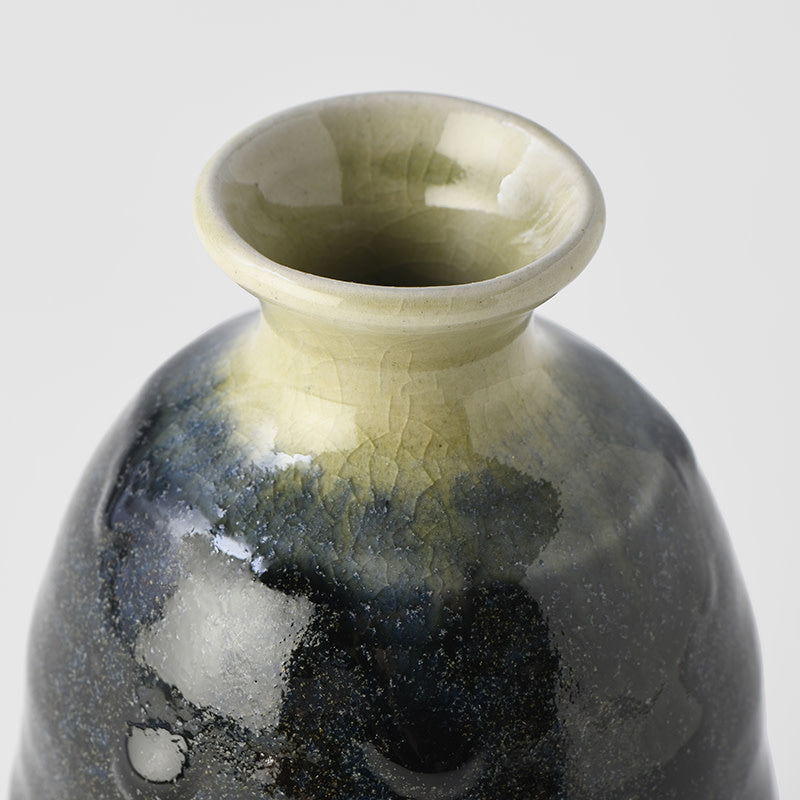 Premium Sake Jug – Dark Blue Ink Fade Glaze 280ml