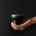 Premium 280ml Dark Indigo Glaze Yunomi Mug Japanese Ceramic Tea Cup
