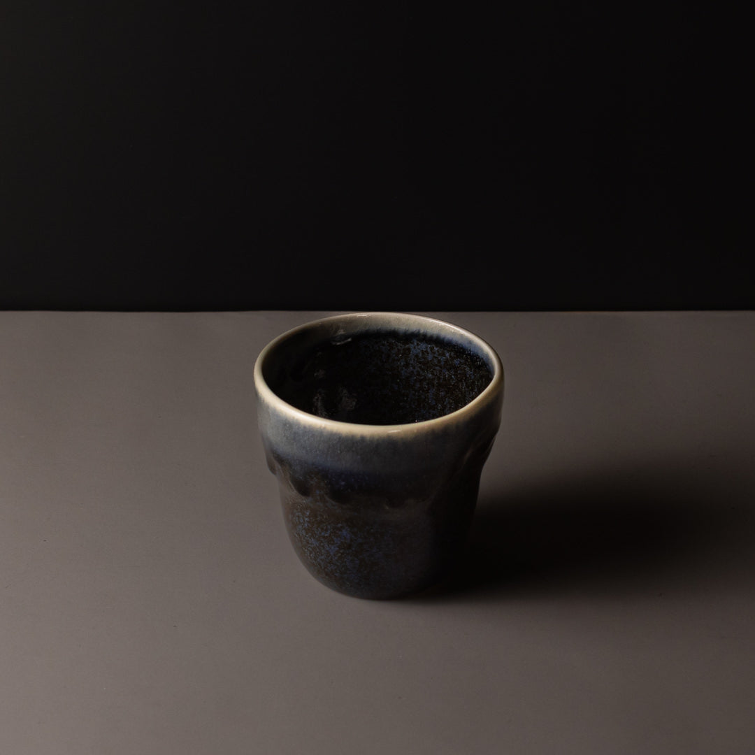 Premium 280ml Dark Indigo Glaze Yunomi Mug Japanese Ceramic Tea Cup