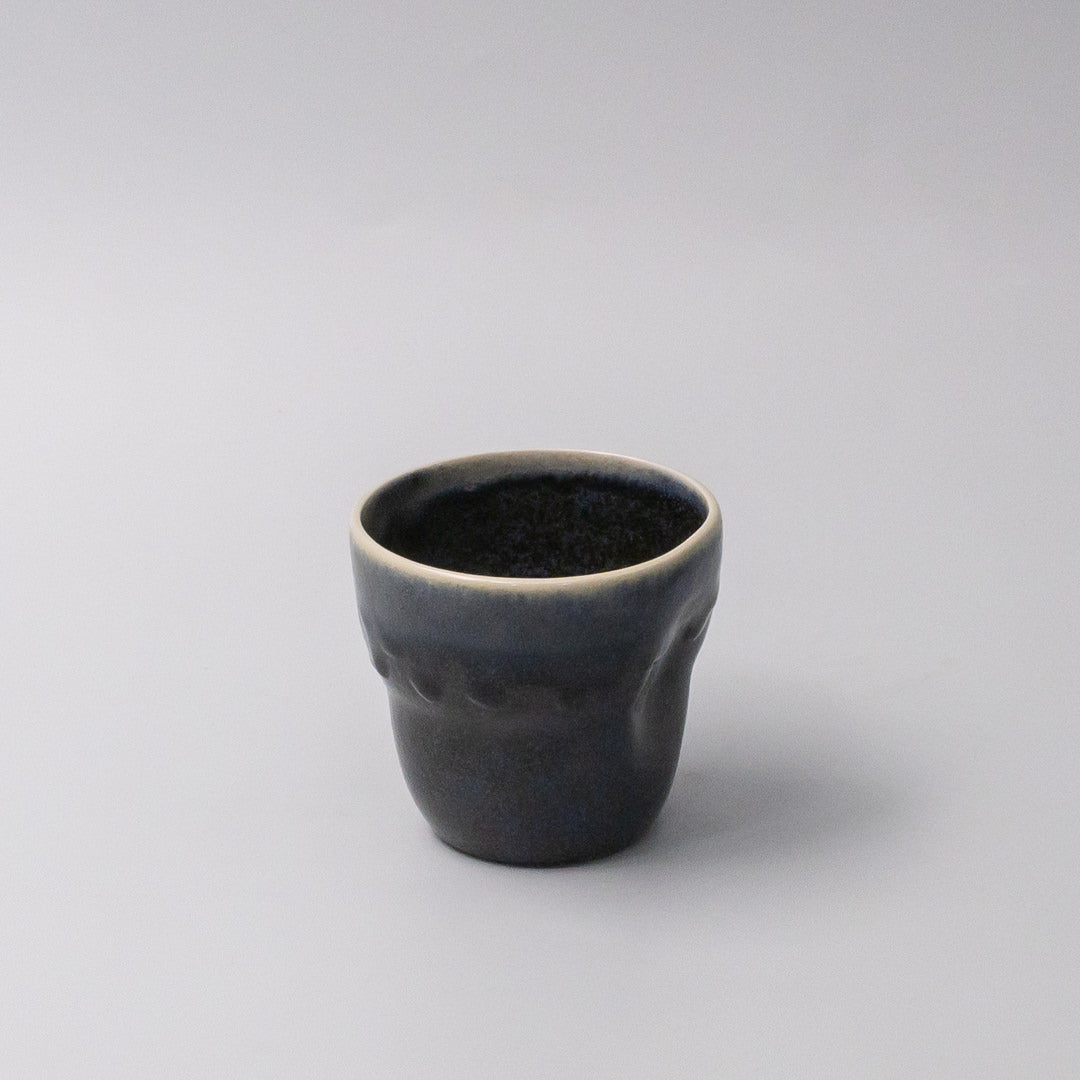 Premium 280ml Dark Indigo Glaze Yunomi Mug Japanese Ceramic Tea Cup