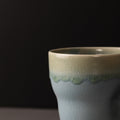 Premium 280ml Crazed Blue Glaze Yunomi Mug Japanese Ceramic Tea Cup