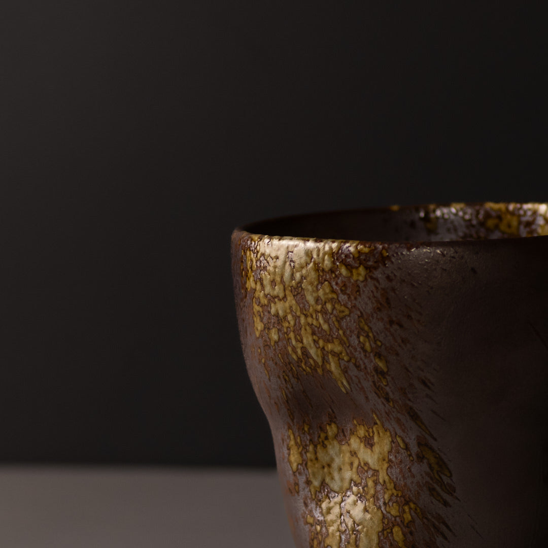 Premium 280ml Metallic Splash Glaze Yunomi Mug Japanese Ceramic Tea Cup