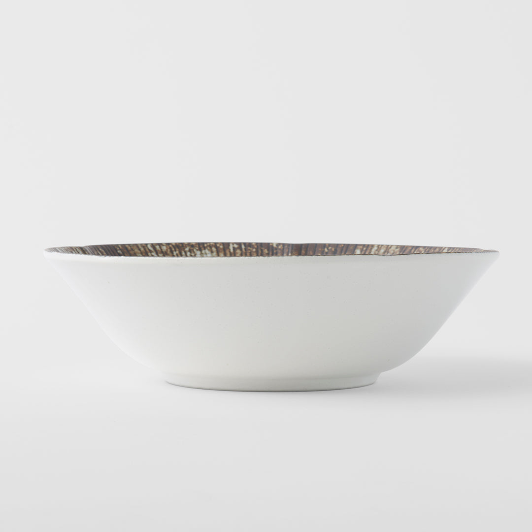 Premium Ceramic Bowl – White Wash Early Snow Glaze 21cm, 800ml