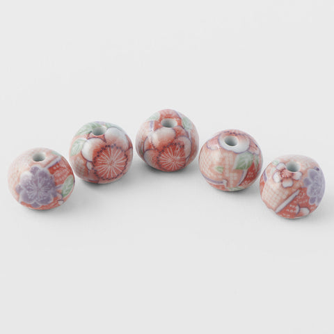 Red Chiyogami Ceramic Incense Stand 2.3cm Compact Japanese Style Holder