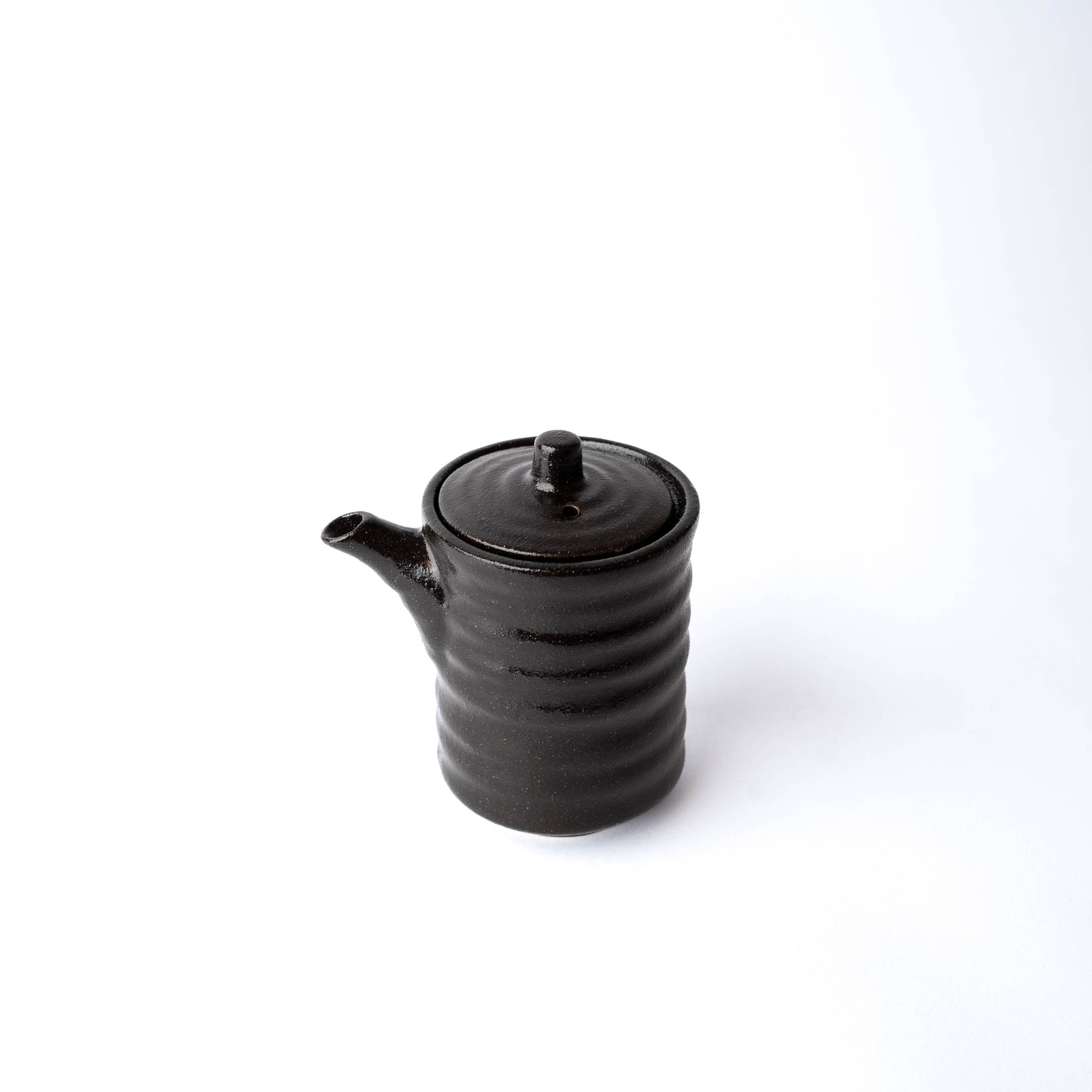 Premium Ribbed Soy Pot – Black 170ml