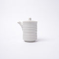 Premium Ribbed Soy Pot – White Glaze 170ml