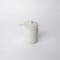 Premium Ribbed Soy Pot – White Glaze 170ml