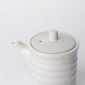 Premium Ribbed Soy Pot – White Glaze 170ml