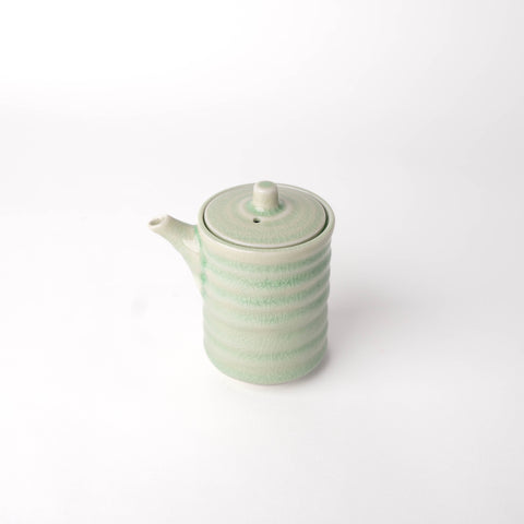 Premium 170ml Celadon Glaze Ribbed Ceramic Soy Pot Japanese Sauce Server