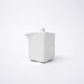 Premium 150ml Textured White Glaze Squared Ceramic Soy Pot Japanese Tableware