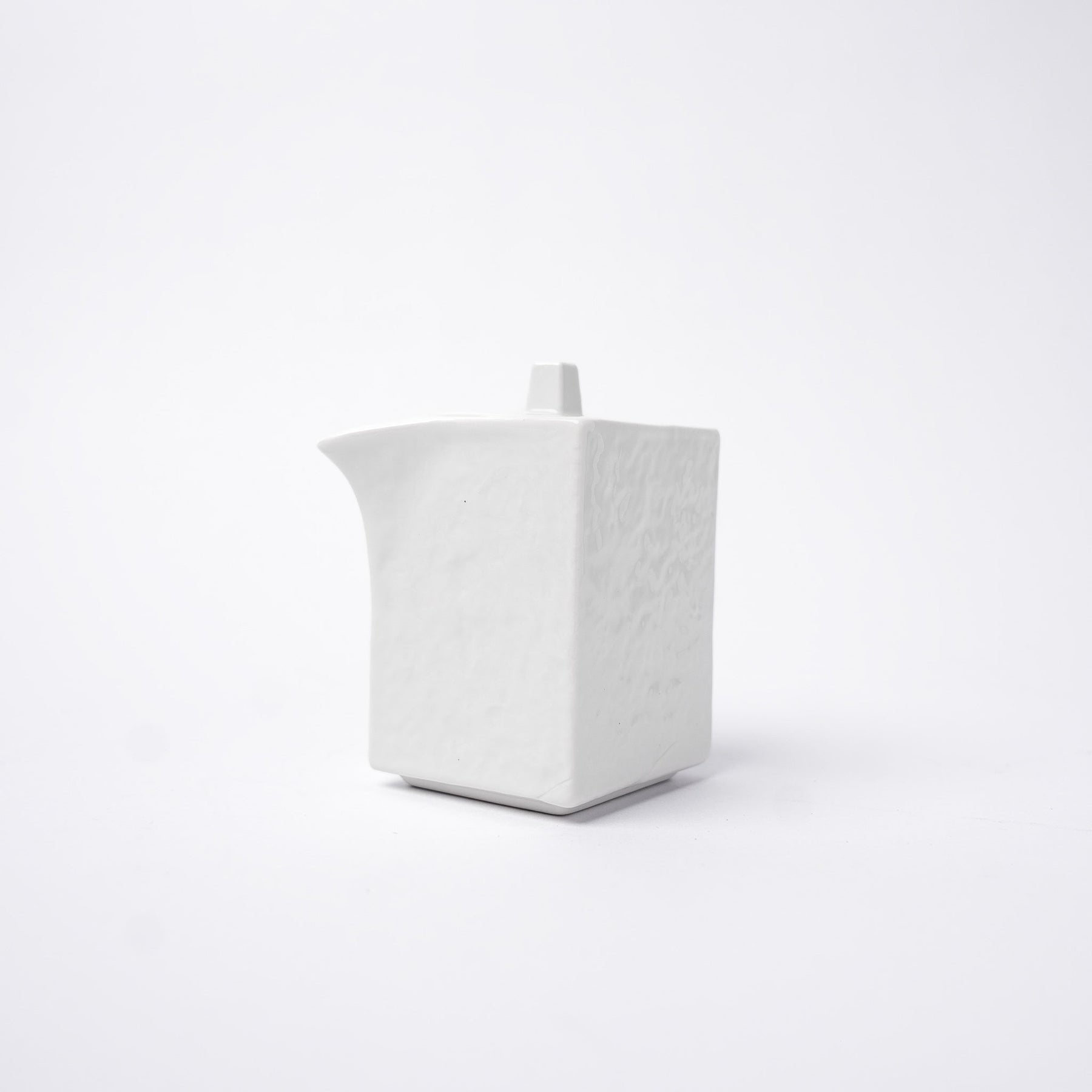 Premium 150ml Textured White Glaze Squared Ceramic Soy Pot Japanese Tableware