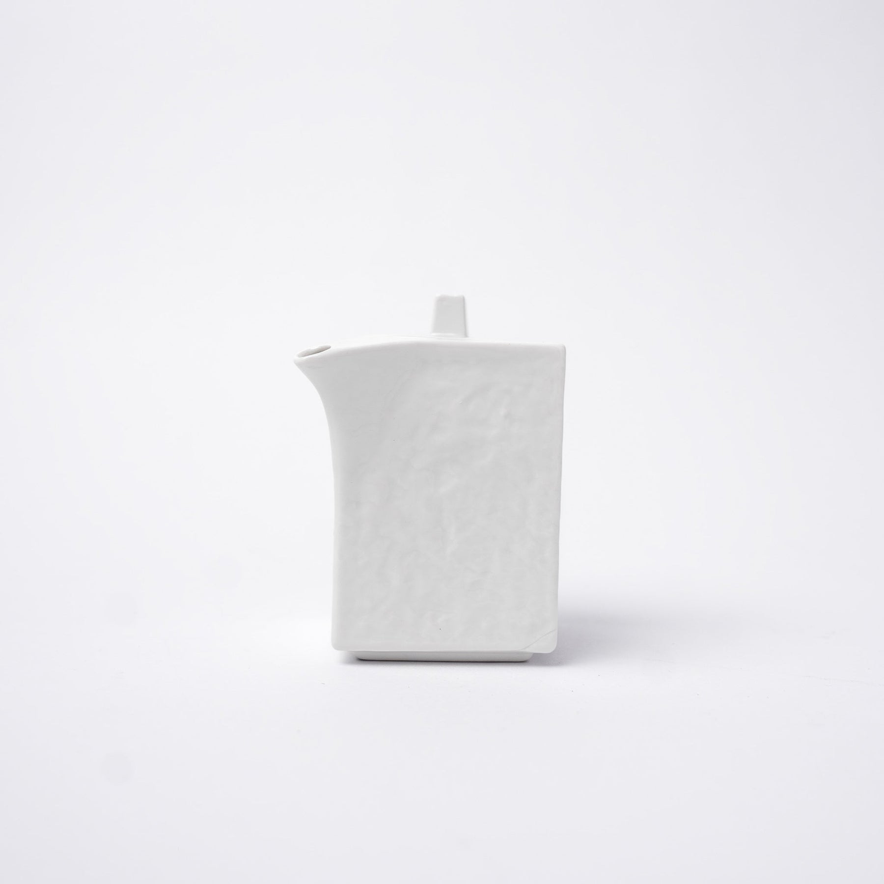Premium 150ml Textured White Glaze Squared Ceramic Soy Pot Japanese Tableware