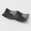 Premium 44ml Matt Black Glaze Two Section Ceramic Sauce Dish Dishwasher Microwave Safe