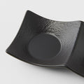 Premium 44ml Matt Black Glaze Two Section Ceramic Sauce Dish Dishwasher Microwave Safe