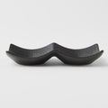 Premium 44ml Matt Black Glaze Two Section Ceramic Sauce Dish Dishwasher Microwave Safe