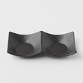 Premium 44ml Matt Black Glaze Two Section Ceramic Sauce Dish Dishwasher Microwave Safe