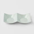 Premium Ceramic Two Section Sauce Dish – Light Green Spearmint Glaze 44ml