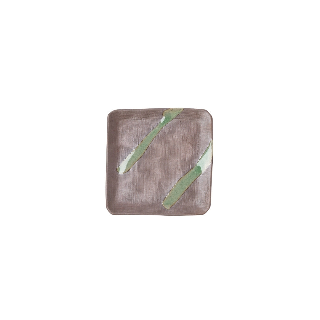 Premium 12.8cm Green Bisque Glaze Apex Ceramic Saucer Dishwasher Microwave Safe