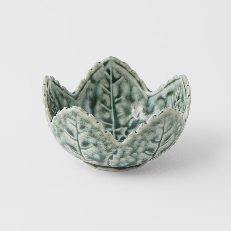 Sauce Dish Leaf 7.5cm Green Glaze - SuperSaverAU - view 1