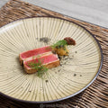 Premium 19cm Green Converging Line Glaze Ceramic Side Plate Dishwasher Microwave Safe