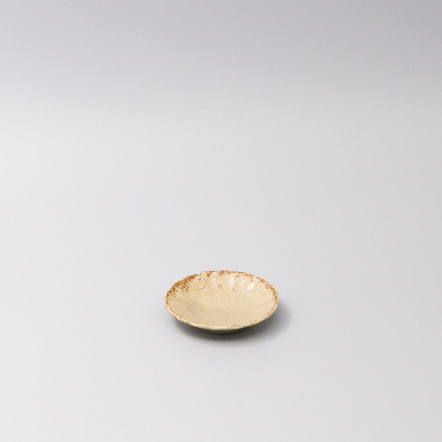 Premium 8.2cm Scallop Sand Fade Glaze Ceramic Sauce Dish Dishwasher Microwave Safe